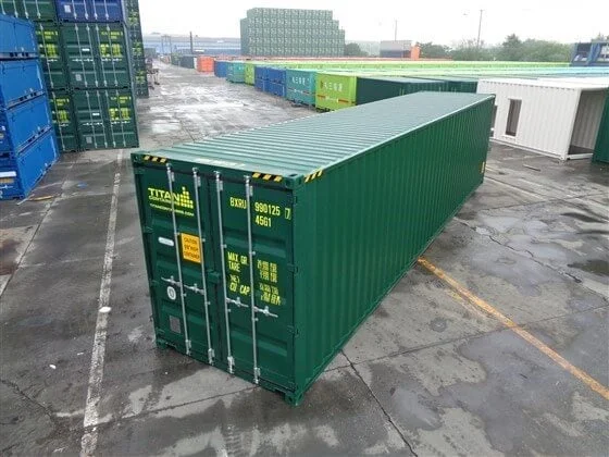 Neuer grüner 40-Fuß-HC-Seecontainer