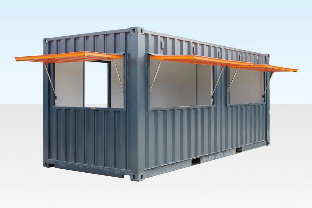 20-Fuß-Barcontainer, bläulich-anthrazitgrau