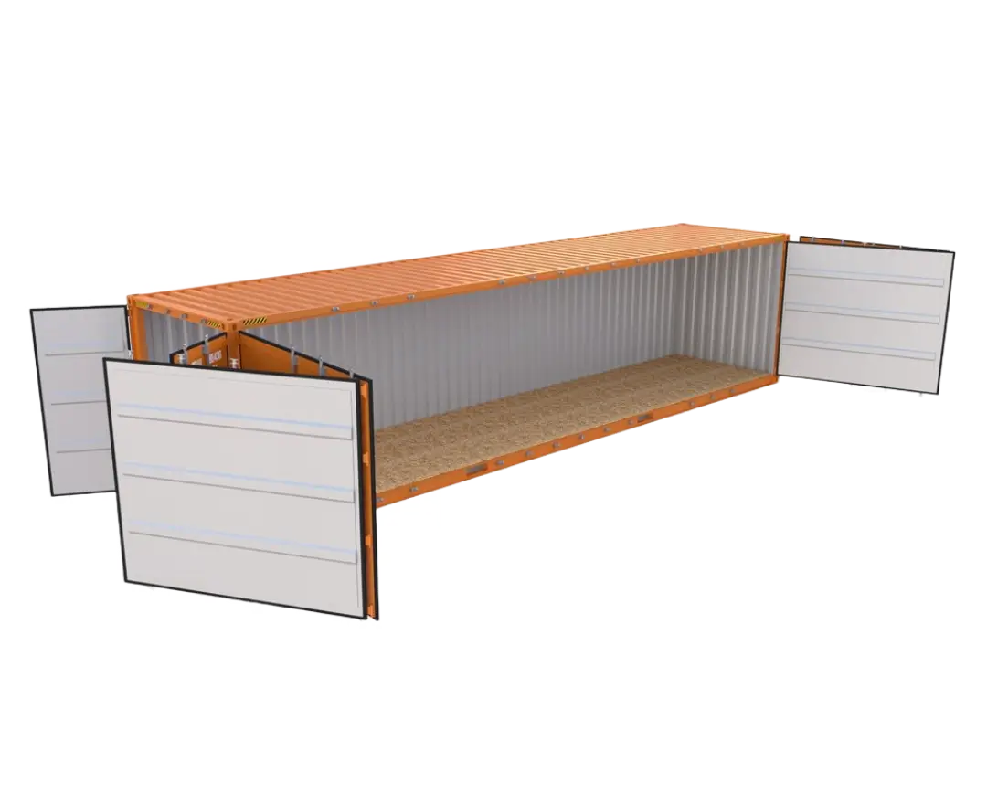 40-Fuß-HC-Container mit offenen Seiten und 2 Türen. – Bild 4