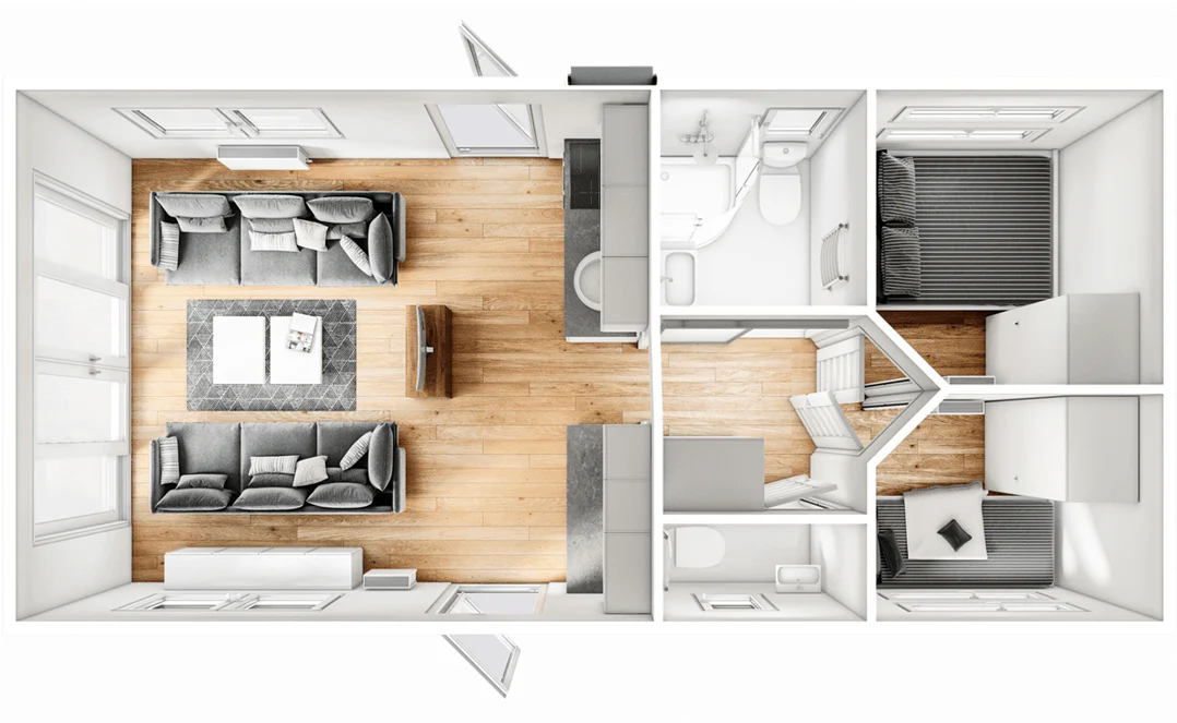 Malta Haus Mobilheim mit 2 Schlafzimmern und Dachterrasse. – Bild 20